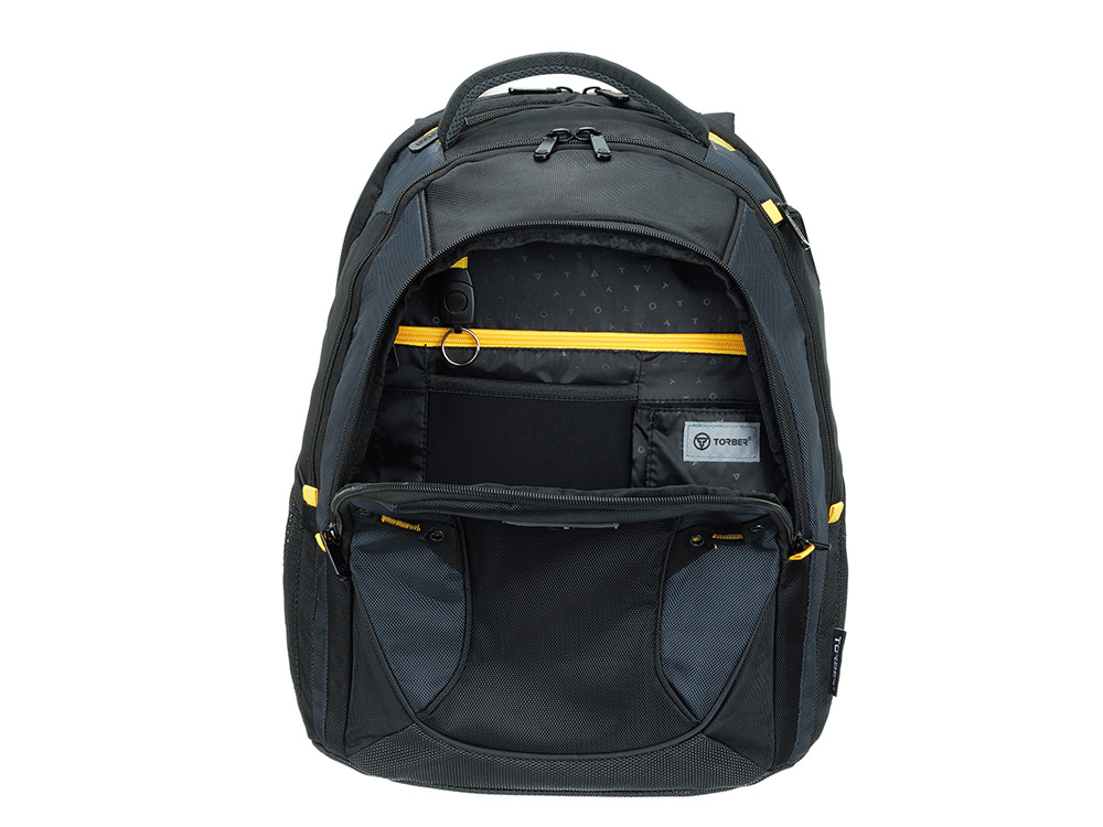 Рюкзак TORBER МЕГАПОЛИС с отделением для ноутбука 15.6, чёрный/серый, полиэстер, 35,5 х 23 х 45 см Рюкзак TORBER МЕГАПОЛИС с отделением для ноутбука 15.6, чёрный/серый, полиэстер, 35,5 х 23 х 45 см