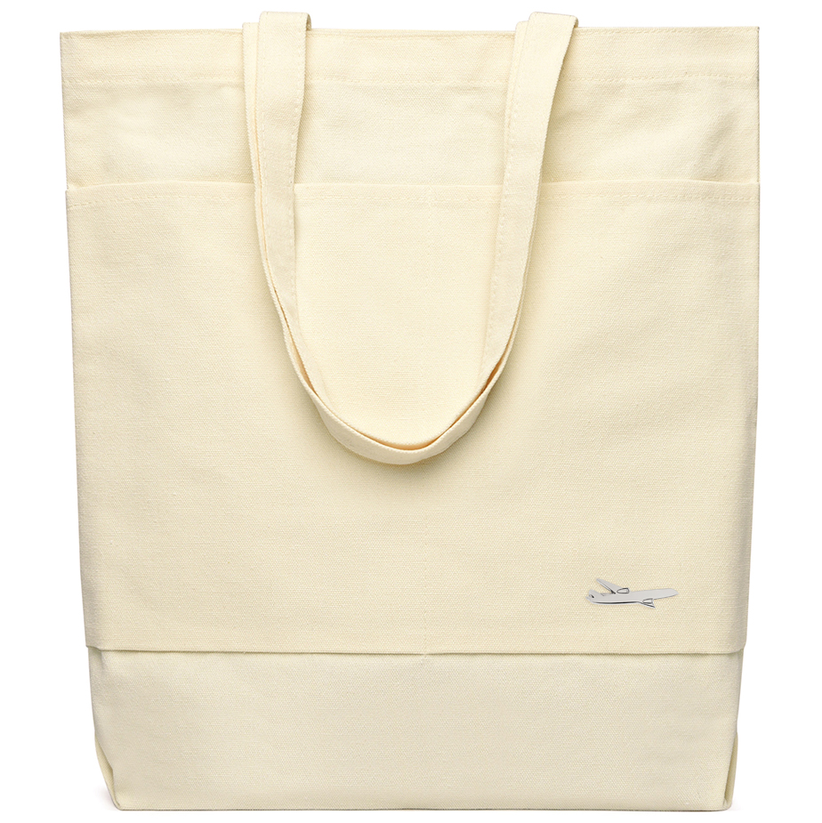 Сумка для покупок JETTA 325 г/м² с шильдом - самолёт, натуральный