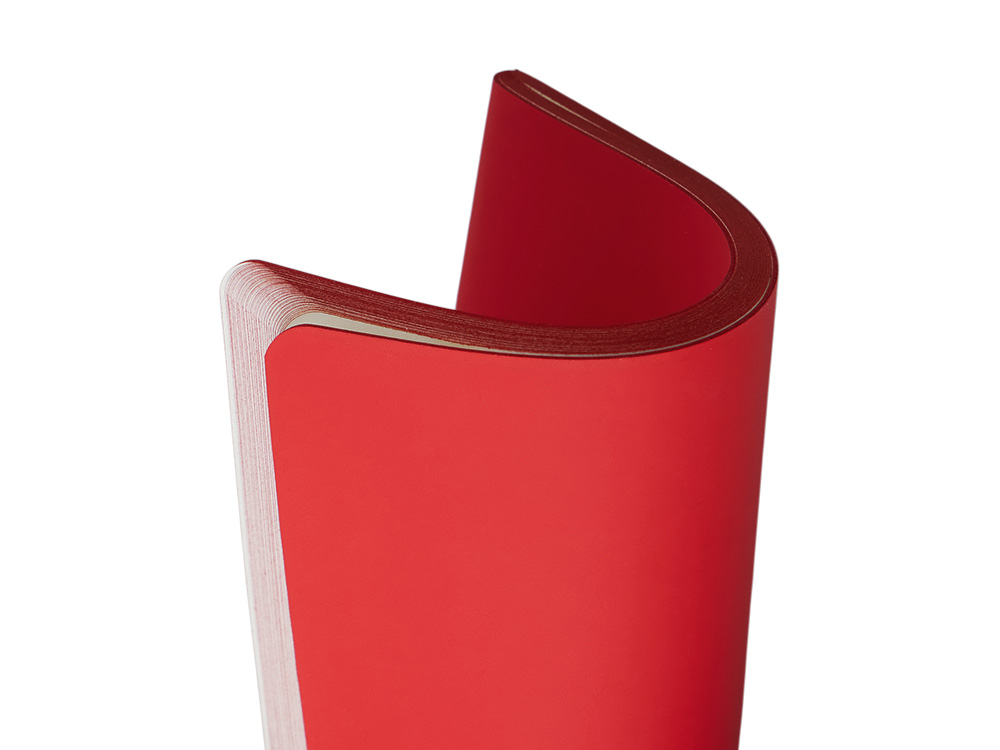 Блокнот Audrey А5 на сшивке в гибкой обложке софт-тач, красный