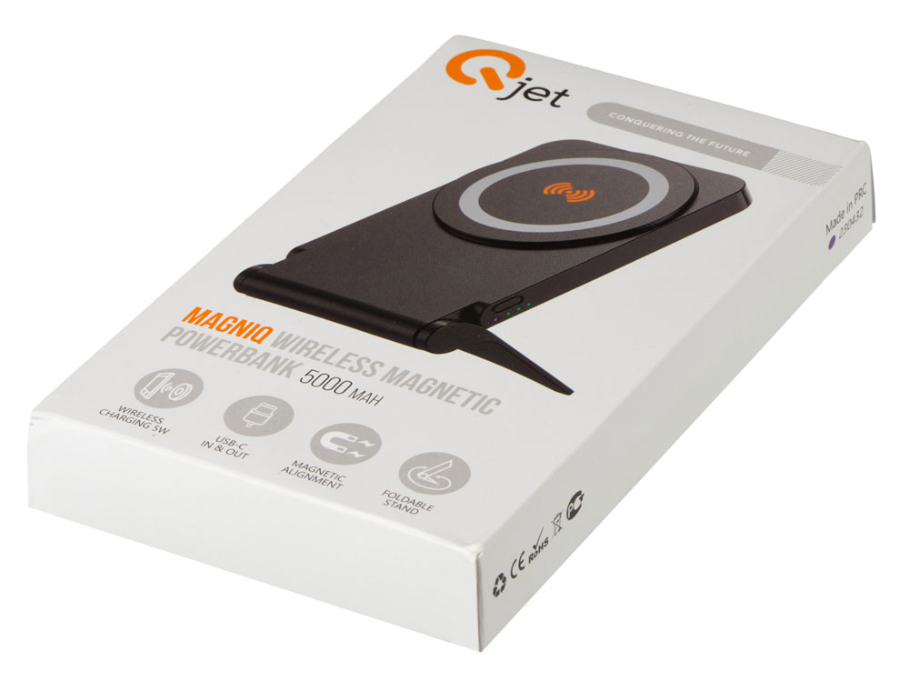 Внешний магнитный аккумулятор MagnIQ, черный, 5000 mAh