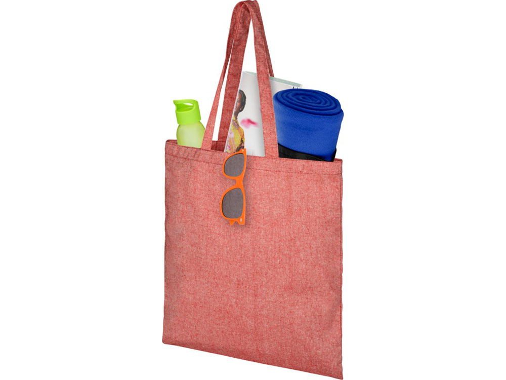 Сумка-тоут Pheebs из переработанного хлопка 150 г/м², красный Сумка-тоут Pheebs из переработанного хлопка 150 г/м², красный