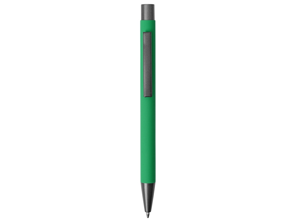 Ручка металлическая soft touch шариковая Tender, зеленый/серый