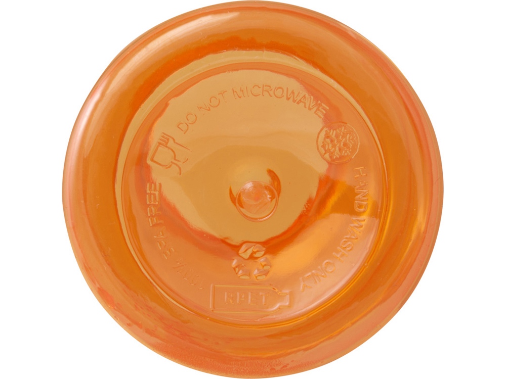 Бутылка для воды с карабином Oregon из переработанной пластмассы, 400 мл - Оранжевый Бутылка для воды с карабином Oregon из переработанной пластмассы, 400 мл - Оранжевый