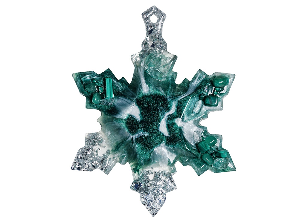 Елочные игрушки (Полумесяц+Снежинка) Авантюрин зеленый