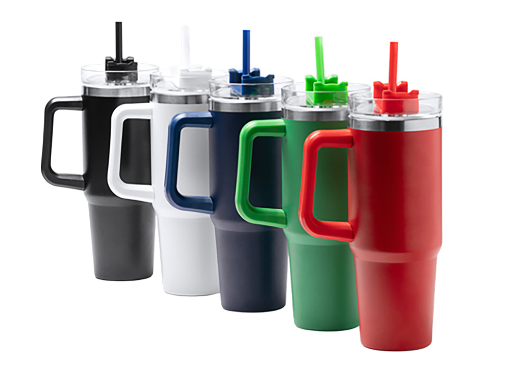 Термокружка Крэнстон с двойными стенками из переработанной нержавеющей стали, красный