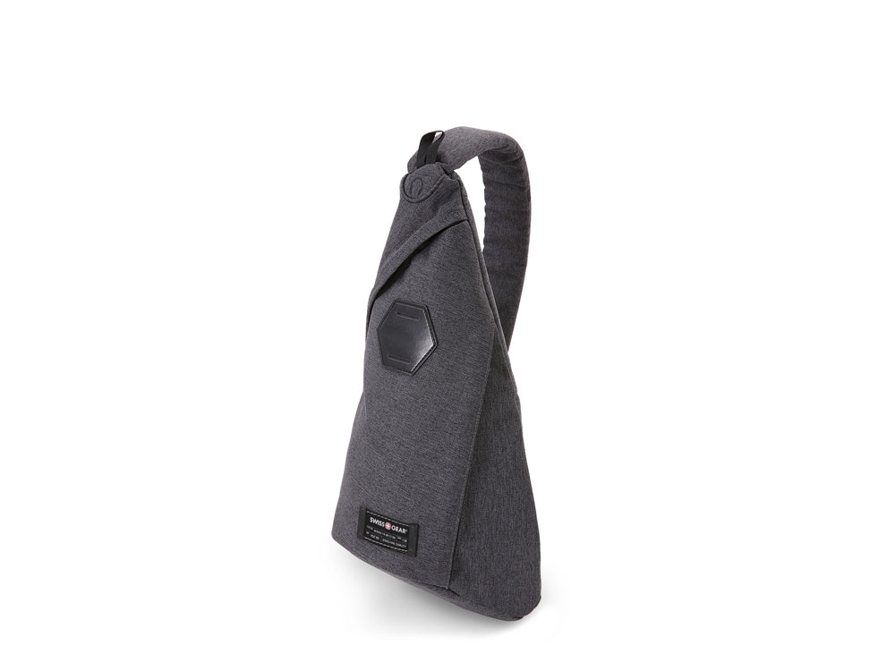 Рюкзак SWISSGEAR на одно плечо, ткань Grey Heather/ полиэстер 600D PU, 25х15х45 см, 7 л, серый