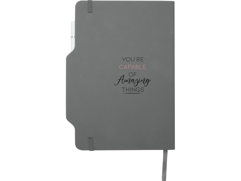 Nexus блокнот формата А5 в твердой обложке с ручкой и карандашом - Серый