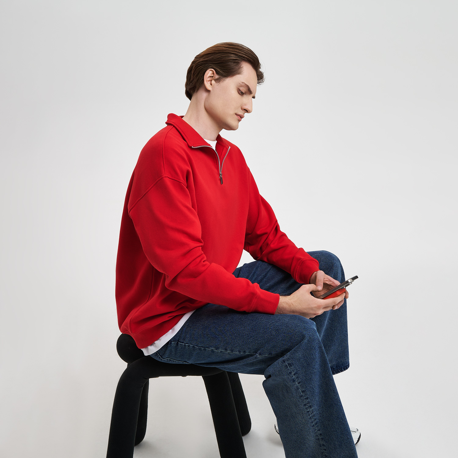 Толстовка на молнии унисекс Флоу (Flow), красная, размер 5XL/6XL Толстовка на молнии унисекс Флоу (Flow), красная, размер 5XL/6XL