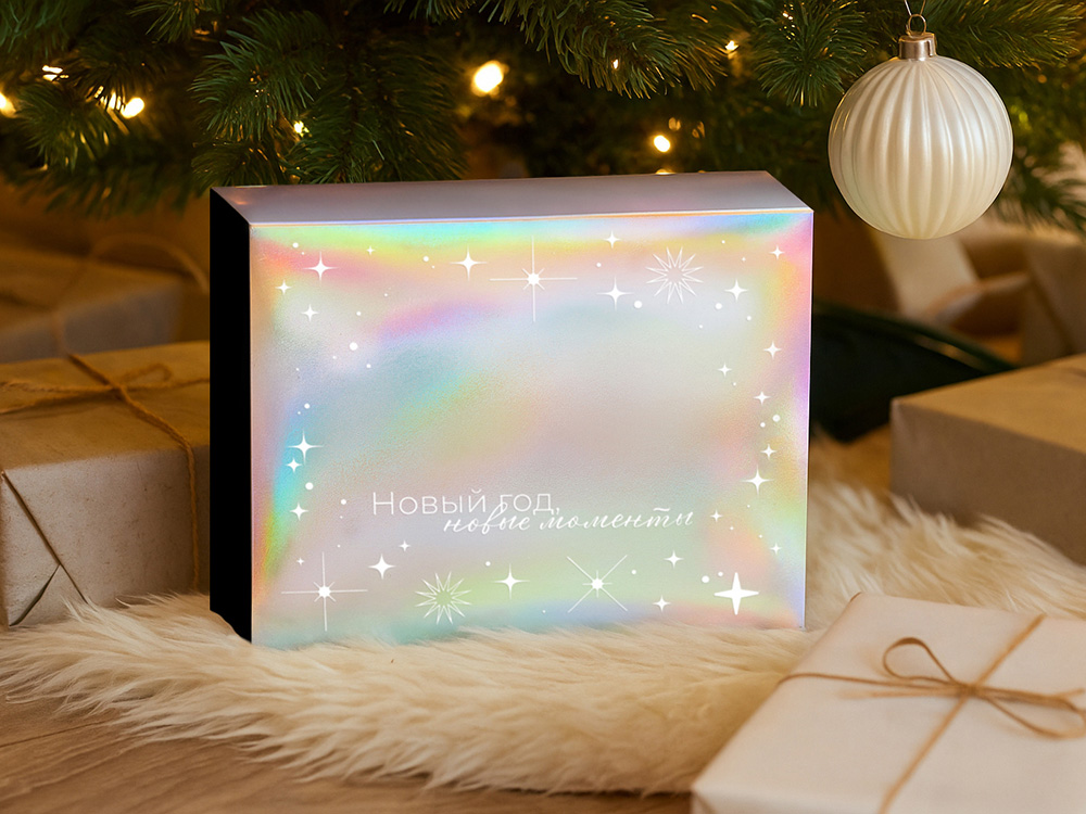 Подарочный набор c пледом, термосом, свечой и миндалем, белый