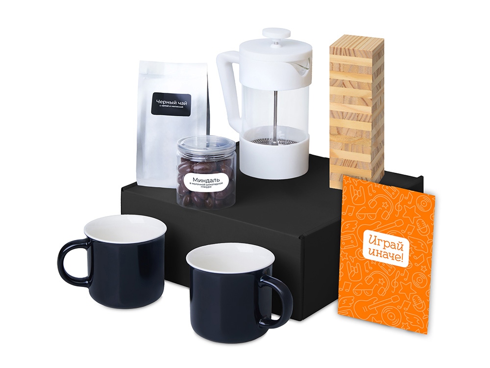 Подарочный набор Re:y. Together с френчпрессом, кружками и дженгой Подарочный набор Re:y. Together с френчпрессом, кружками и дженгой