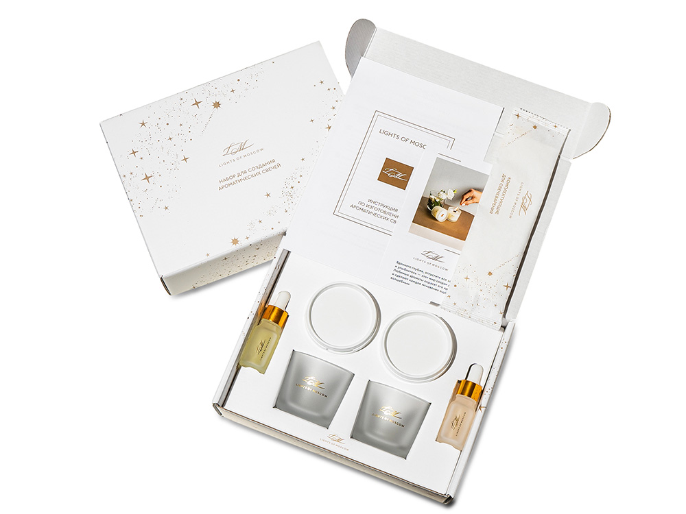 Набор для создания 2-х ароматических свечей: имбирный пряник, рождественская елка