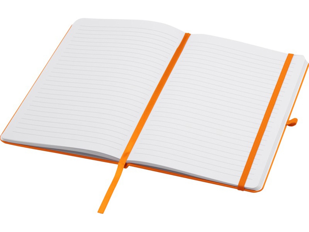 Teak блокнот А5 из переработан. материала в твердой обложке с линован. страницами - Оранжевый