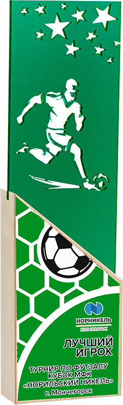 Акриловая награда с УФ печатью футбол