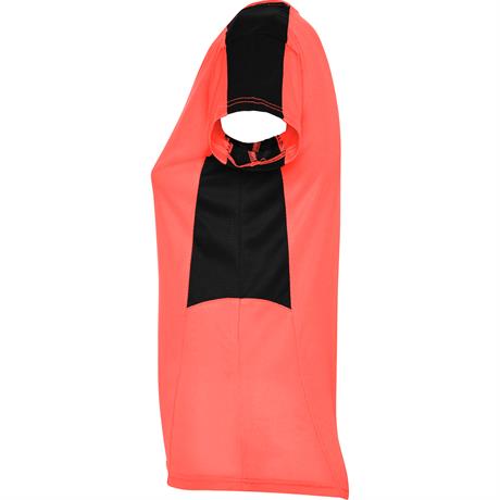 Спортивная футболка SUZUKA женская, КОРАЛЛОВЫЙ ФЛУОРЕСЦЕНТНЫЙ/ЧЕРНЫЙ S