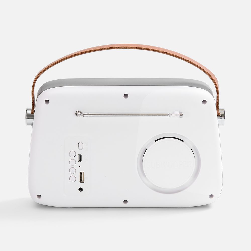 Bluetooth-колонка с радио Retronica, белая Bluetooth-колонка с радио Retronica, белая