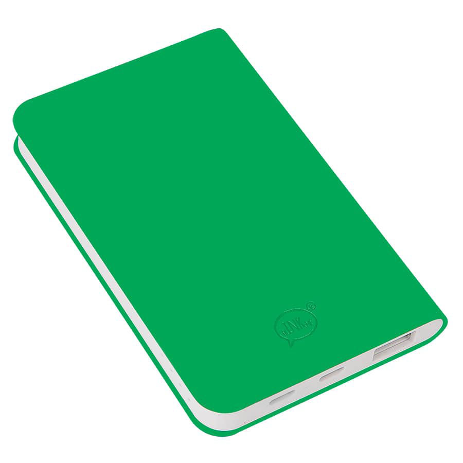 Универсальный аккумулятор "Silki" (5000mAh),зеленый, 7,5х12,1х1,1см, искусственная кожа,плас