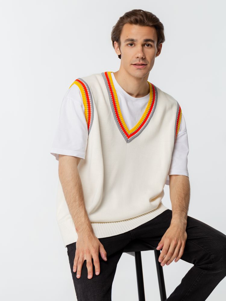 Жилет оверсайз унисекс Cornell в сумке, молочно-белый Жилет оверсайз унисекс Cornell в сумке, молочно-белый