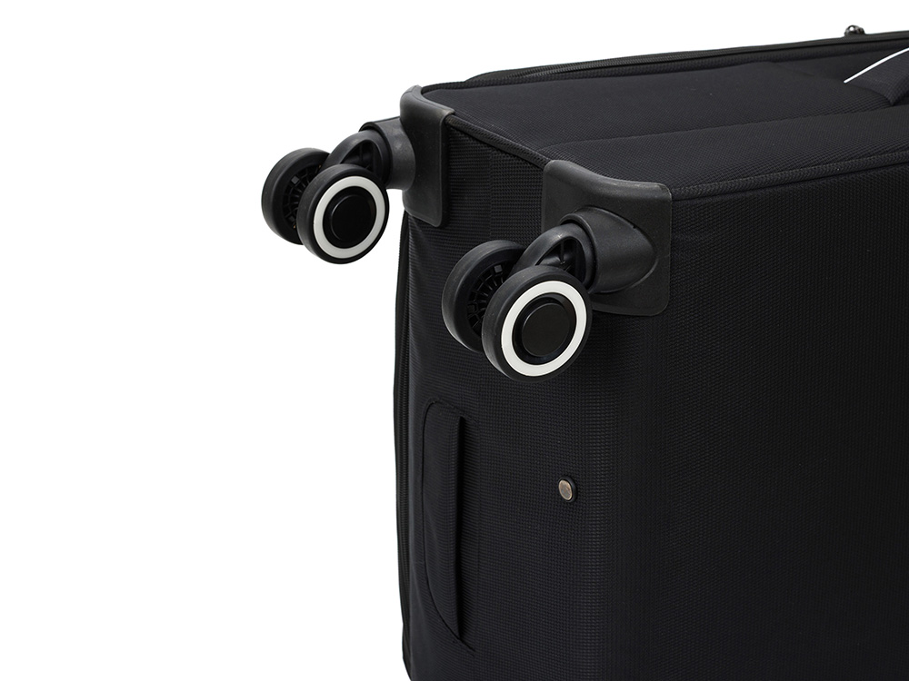 Чемодан TORBER НЕРО, чёрный, переработанный ПЭТ, 48 х 28 х 79 см, 90 л