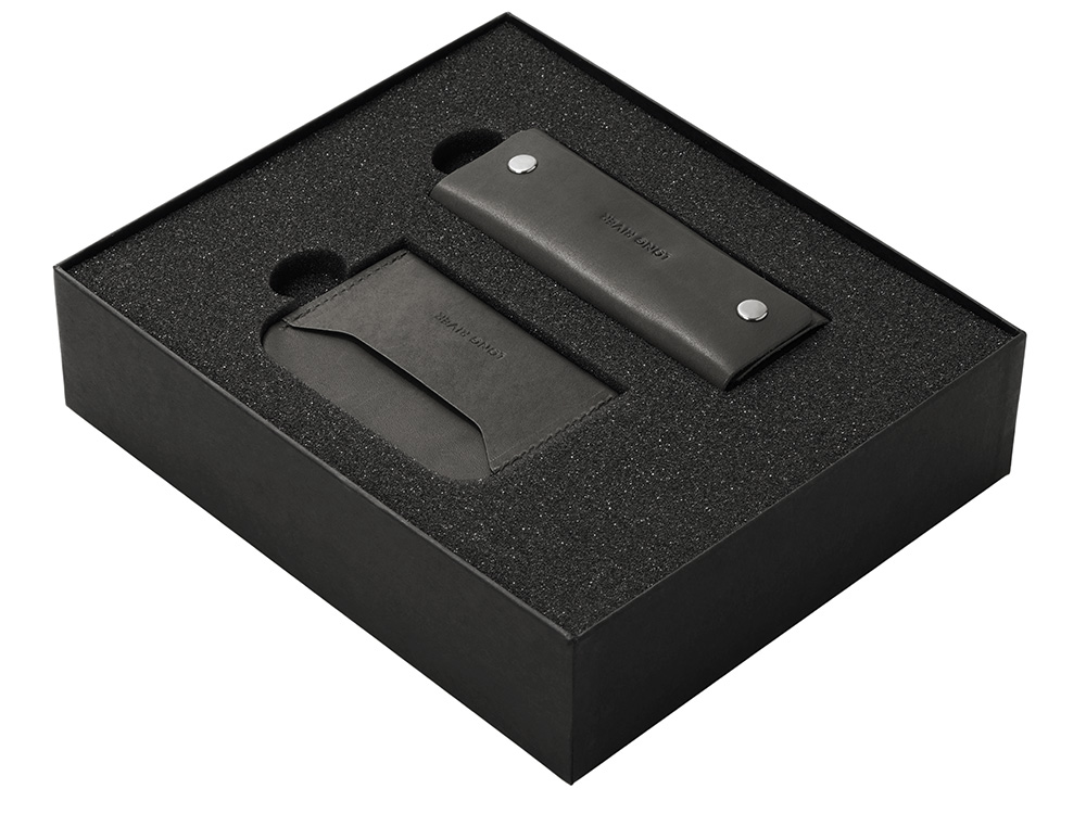 Подарочный набор Long River: картхолдер, ключница, черная коробка