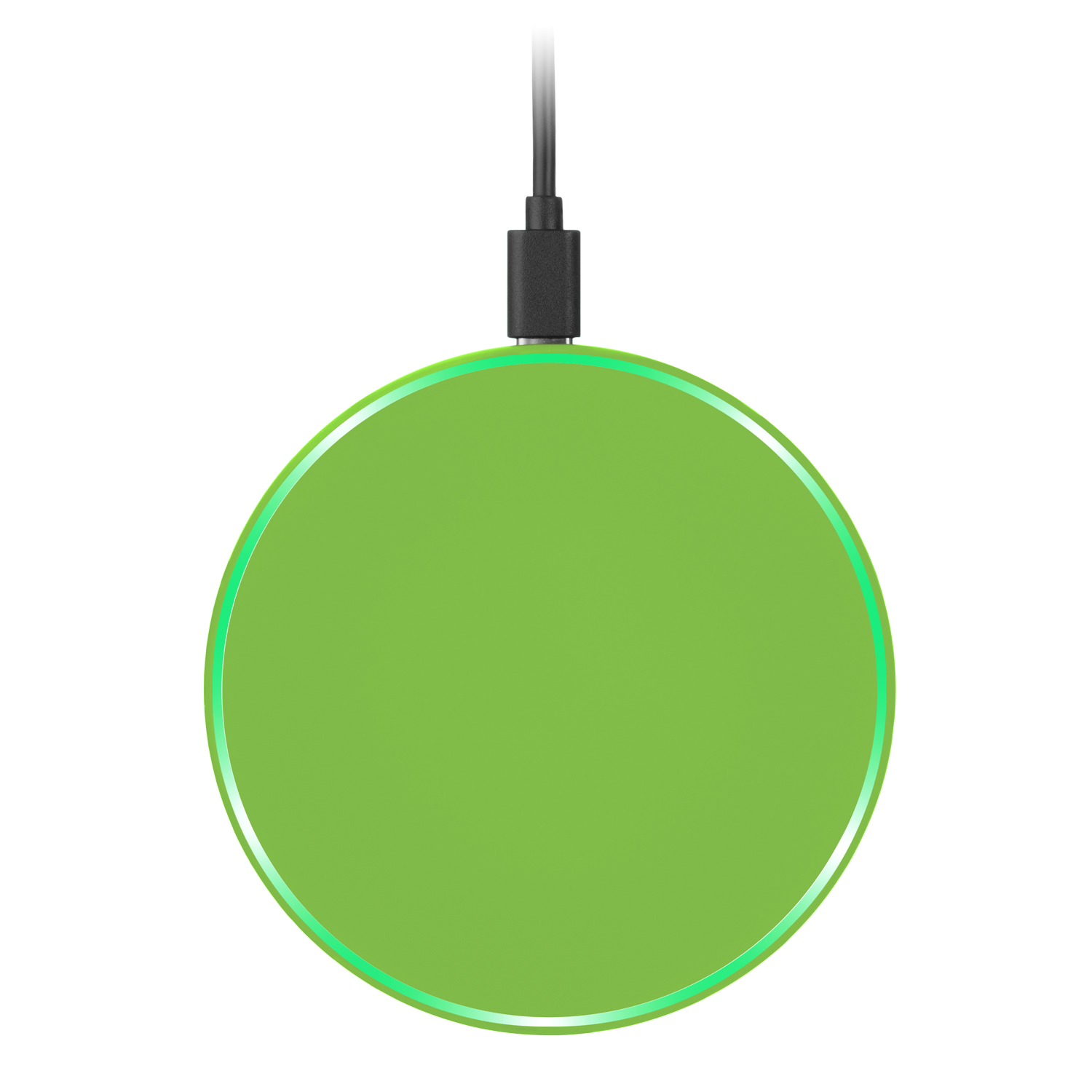 Беспроводное зарядное устройство с подсветкой 15W Аурис (Auris), салатовое Беспроводное зарядное устройство с подсветкой 15W Аурис (Auris), салатовое