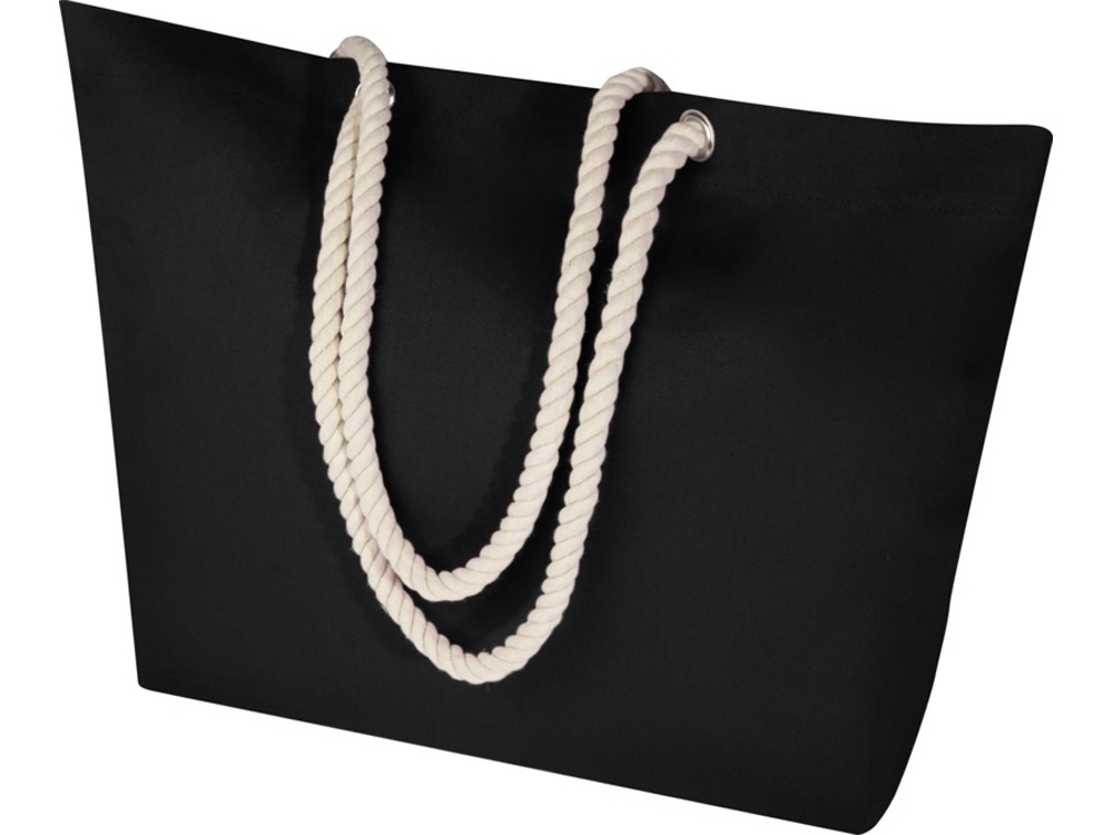 Florida пляжная эко-сумка из переработанного материала, сертифицированного по стандарту GRS, плотностью 270 г/м² 18L - сплошной черный / сплошной черный