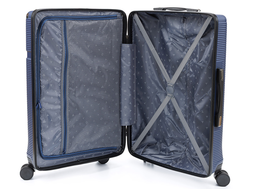 Чемодан TORBER Onego, синий, ABS-пластик, 69,5 х 46 х 26 см, 69 л