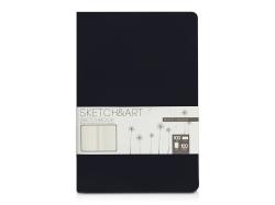 Скетчбук Sketch & Art в твердом переплете 143х216 мм, 100 л. черной бумаги 100 г/м2, черный