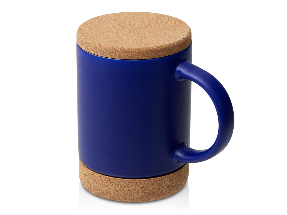 Кружка 450 мл с пробковым дном с крышкой Корк & Бон, глубокий синий Кружка 450 мл с пробковым дном с крышкой Корк & Бон, глубокий синий