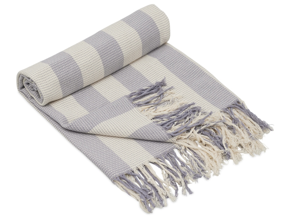 Подарочный набор c пледом, термосом, свечой и миндалем, белый