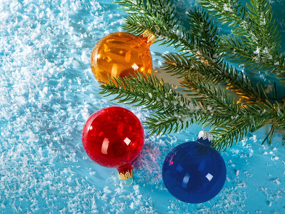 Стеклянный шар голубой полупрозрачный, заготовка шара 6 см, цвет 61