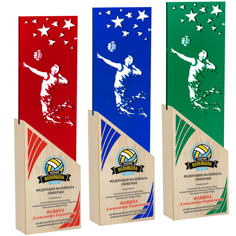 Акриловая награда с УФ печатью волейбол