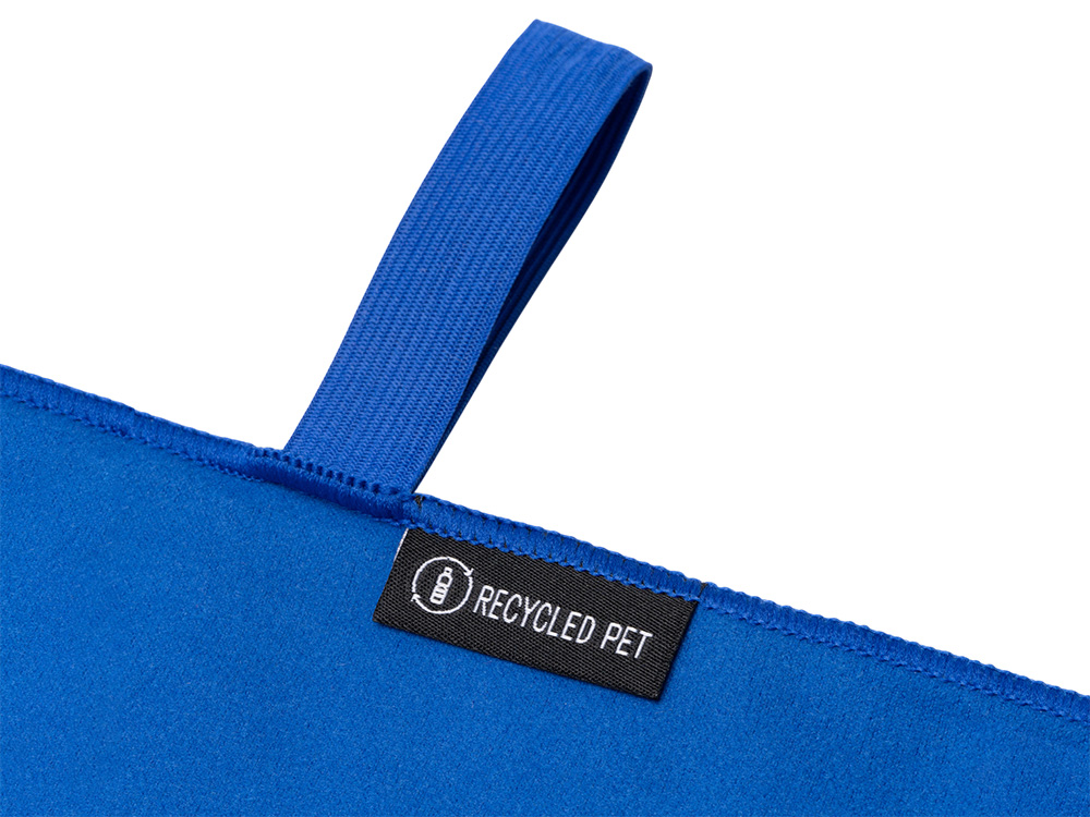 Легкое полотенце Gulpi из микрофибры RPET с ремешком для складывания, 38*68 см, королевский синий Легкое полотенце Gulpi из микрофибры RPET с ремешком для складывания, 38*68 см, королевский синий