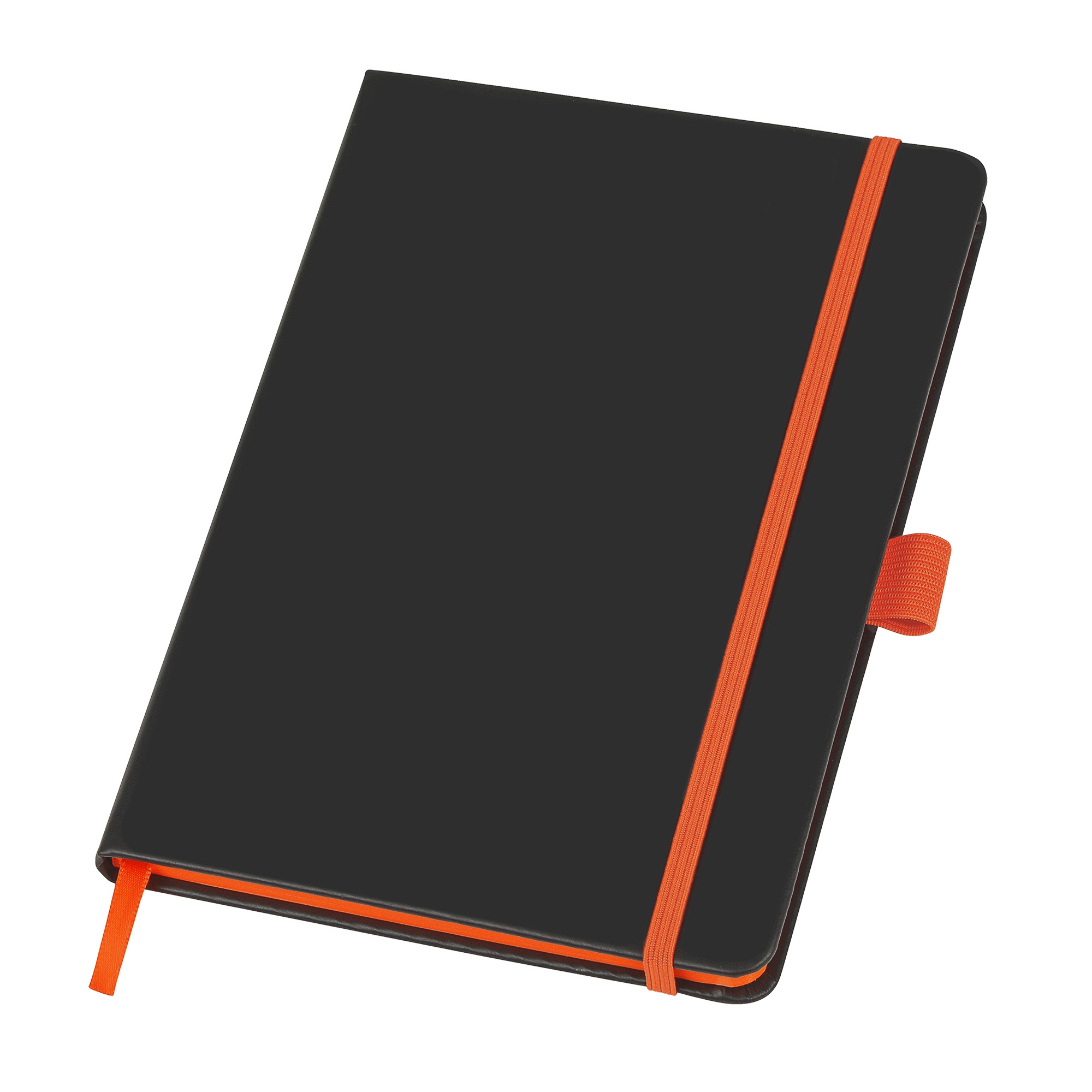 Блокнот ColorNote Black, твердая обложка A5, 80 листов, черный с оранжевым