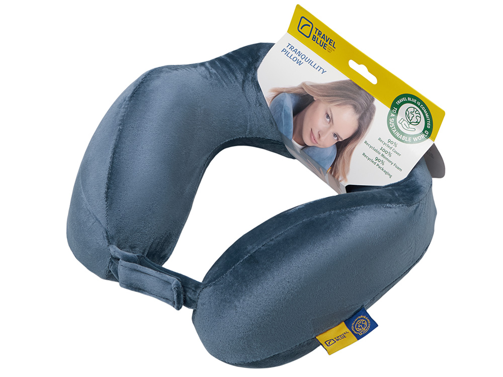 Подушка для путешествий с эффектом памяти Travel Blue Tranquility Pillow, увеличенная (212), цвет синий
