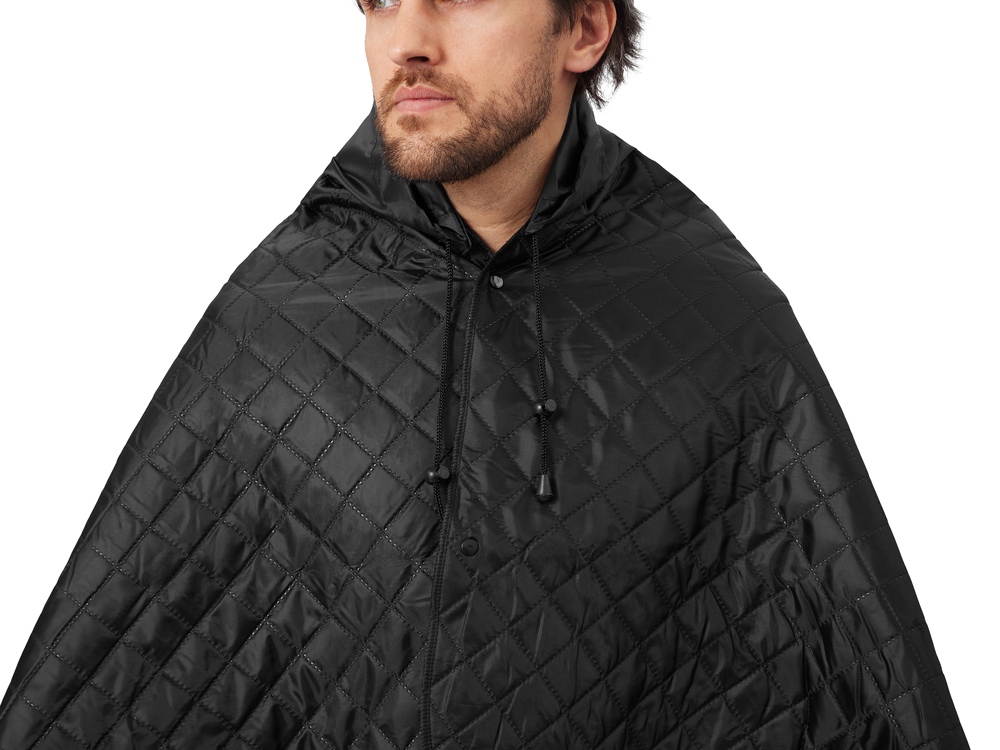 Пончо Cappy с капюшоном на липучке в мешке, черный