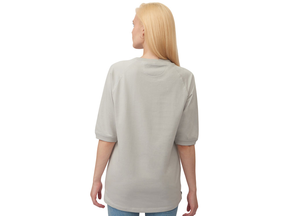 Свитшот с коротким рукавом реглан, жемчужно-серый