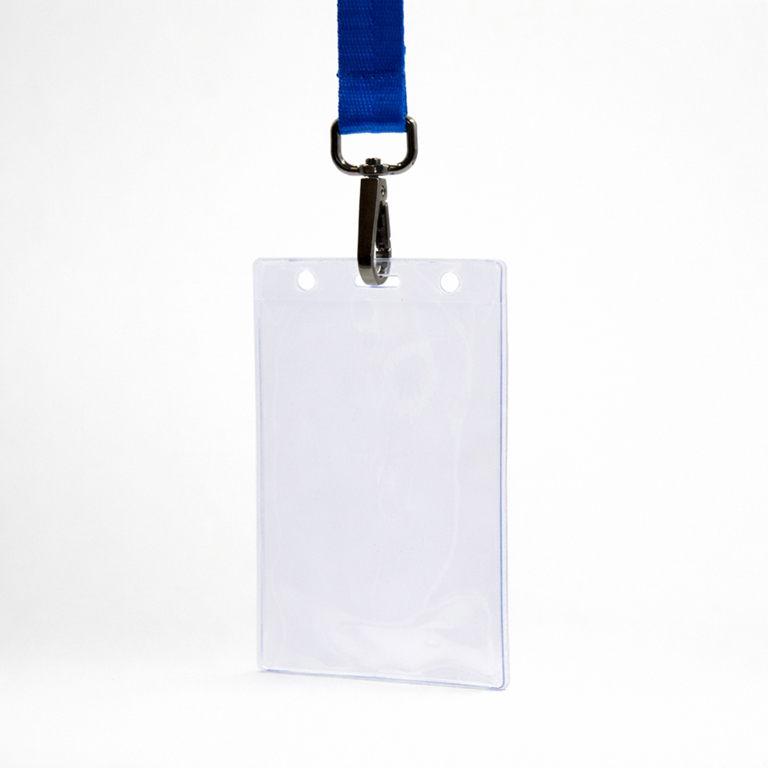 Лента для бейджа Flat, с карабином (синий)