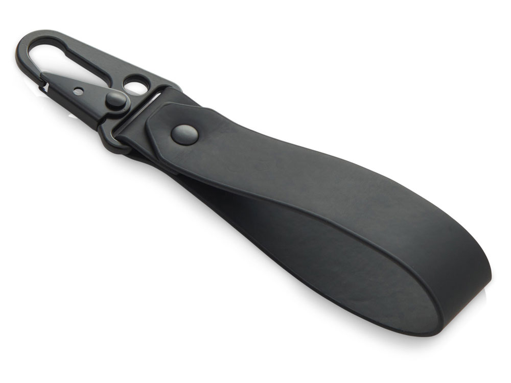 Брелок-ремувка из эко-кожи с карабином Domino, черный