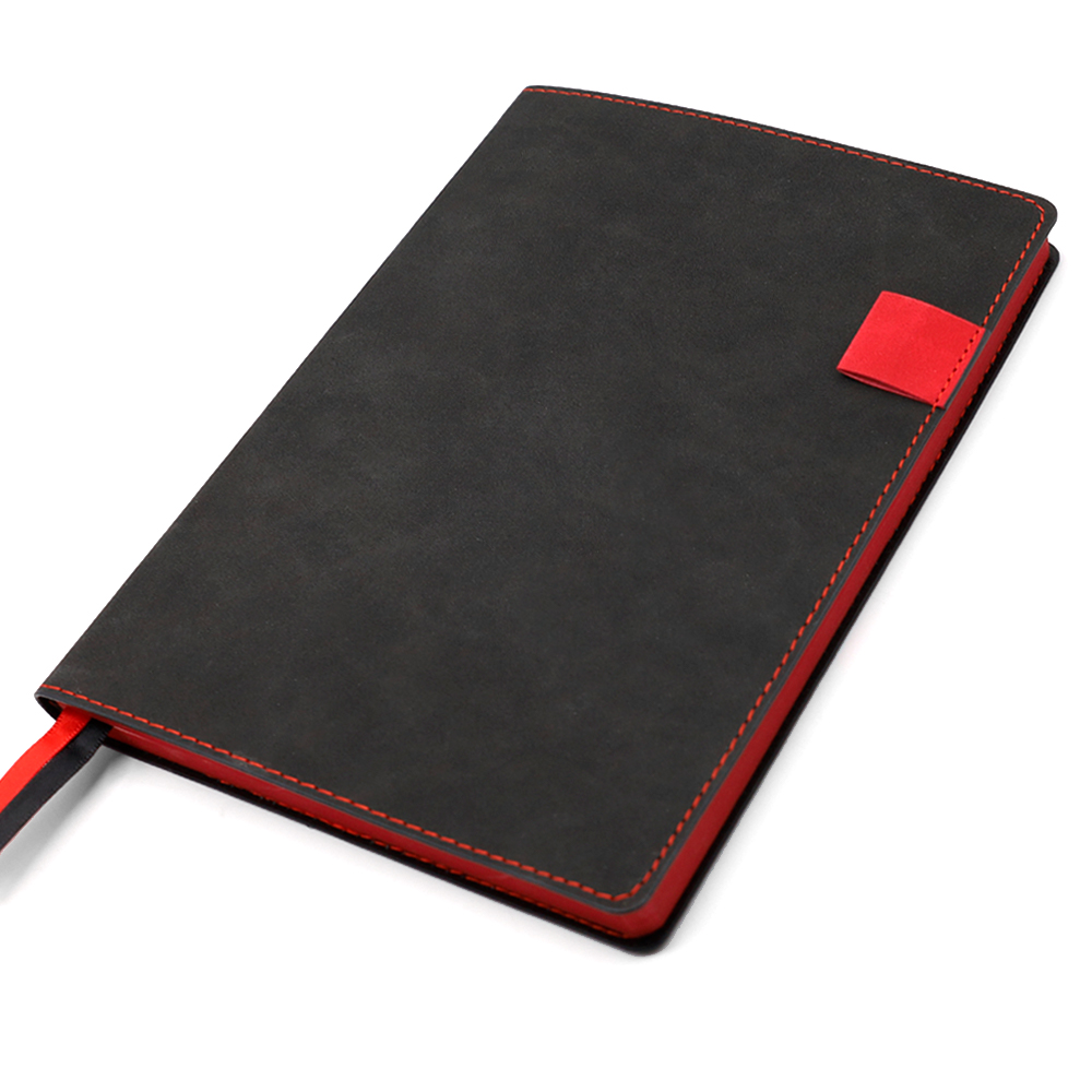 Ежедневник A5 недатированный Efemero в мягком переплёте, черно-красный