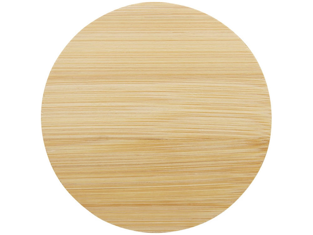 Стеклянная кружка Lenora емкостью 250 мл с бамбуковой крышкой - прозрачный