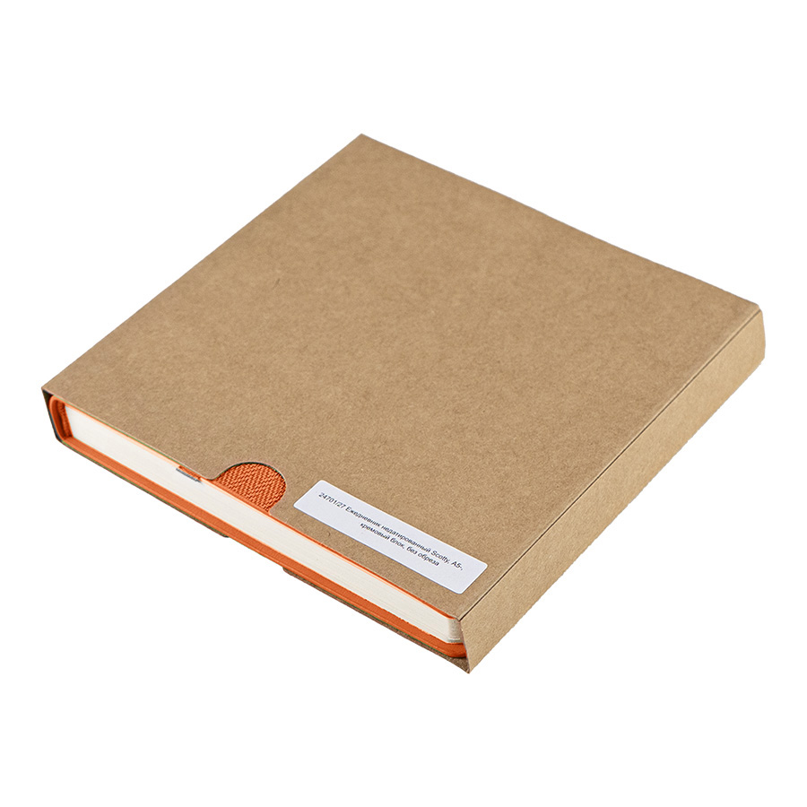 Ежедневник недатированный Scotty, А5-,  оранжевый, кремовый блок, без обреза