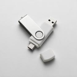 USB3.0/USB Type-C флешка на 16 Гб Квебек C, белый USB3.0/USB Type-C флешка на 16 Гб Квебек C, белый