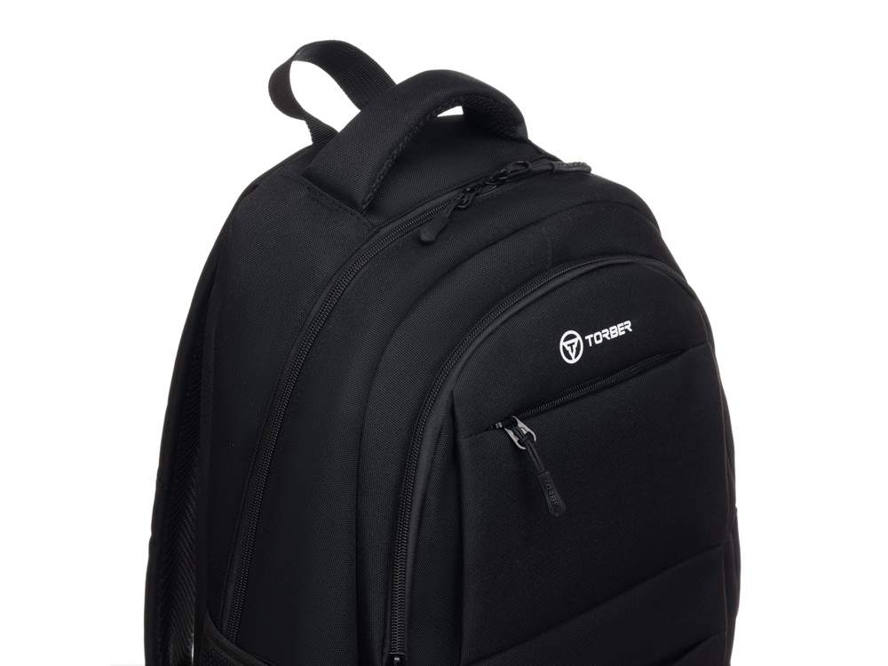 Рюкзак TORBER CLASS X, черный, полиэстер 900D, 45 x 30 x 18 см + Мешок для сменной обуви в подарок!