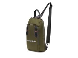 Рюкзак SWISSGEAR с одним плечевым ремнем, зеленый/оранжевый, полиэстер рип-стоп, 18 x 5 x 33 см, 4 л
