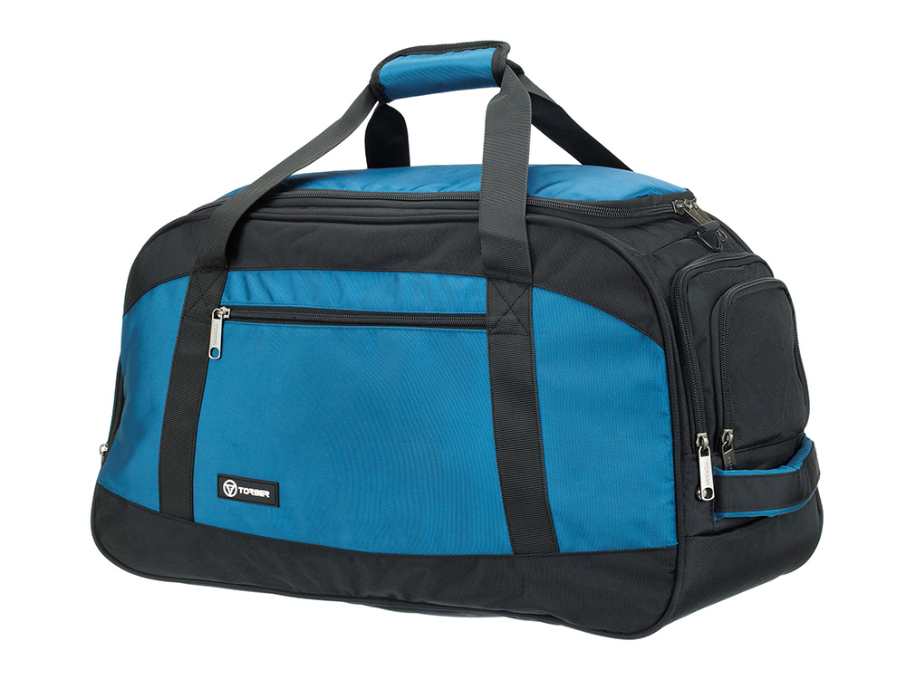 Сумка спортивная TORBER, синий/черный, полиэстер, 52 х 25 х 30 см Сумка спортивная TORBER, синий/черный, полиэстер, 52 х 25 х 30 см