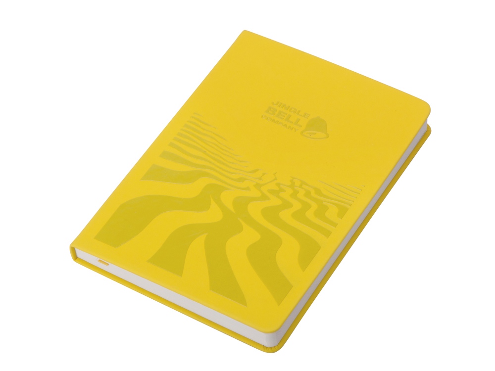 Бизнес-блокнот А5 C2 soft-touch, желтый, с УФ печатью