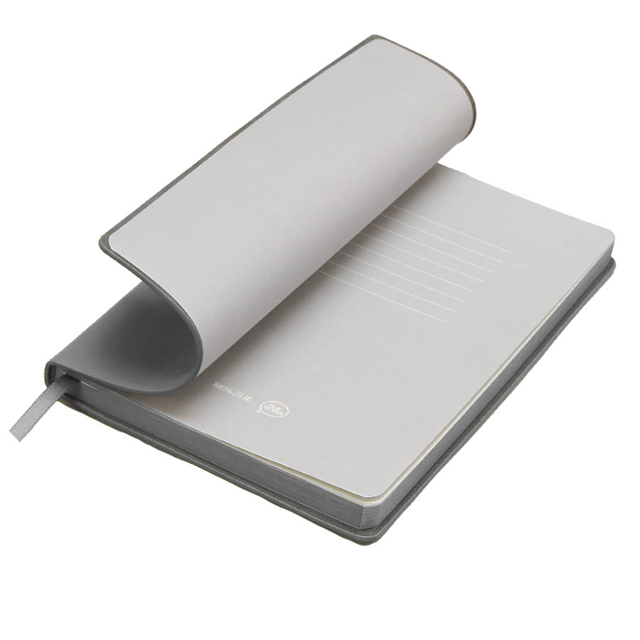 Бизнес-блокнот LADY, формат А5, серый, блок в клетку