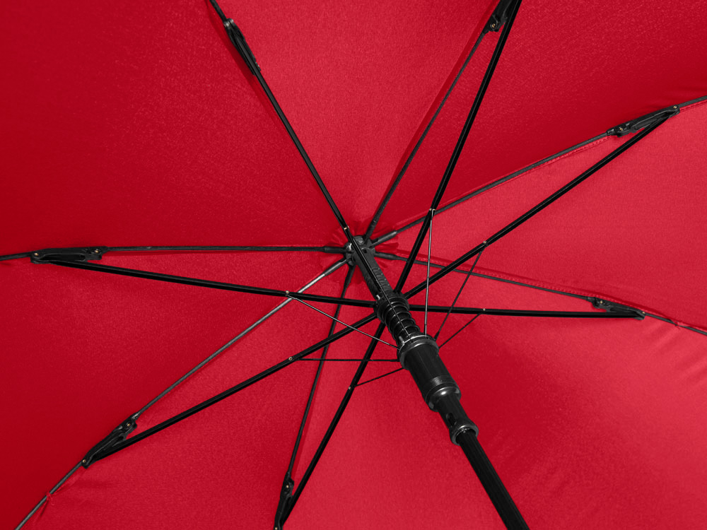 Зонт-трость Reviver с куполом из переработанного пластика, красный