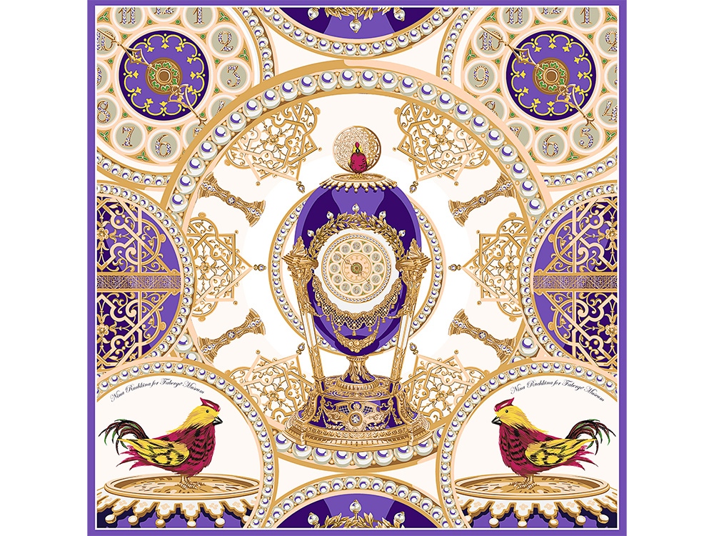 Платок Пасхальное яйцо-часы Петушок Платок Пасхальное яйцо-часы Петушок