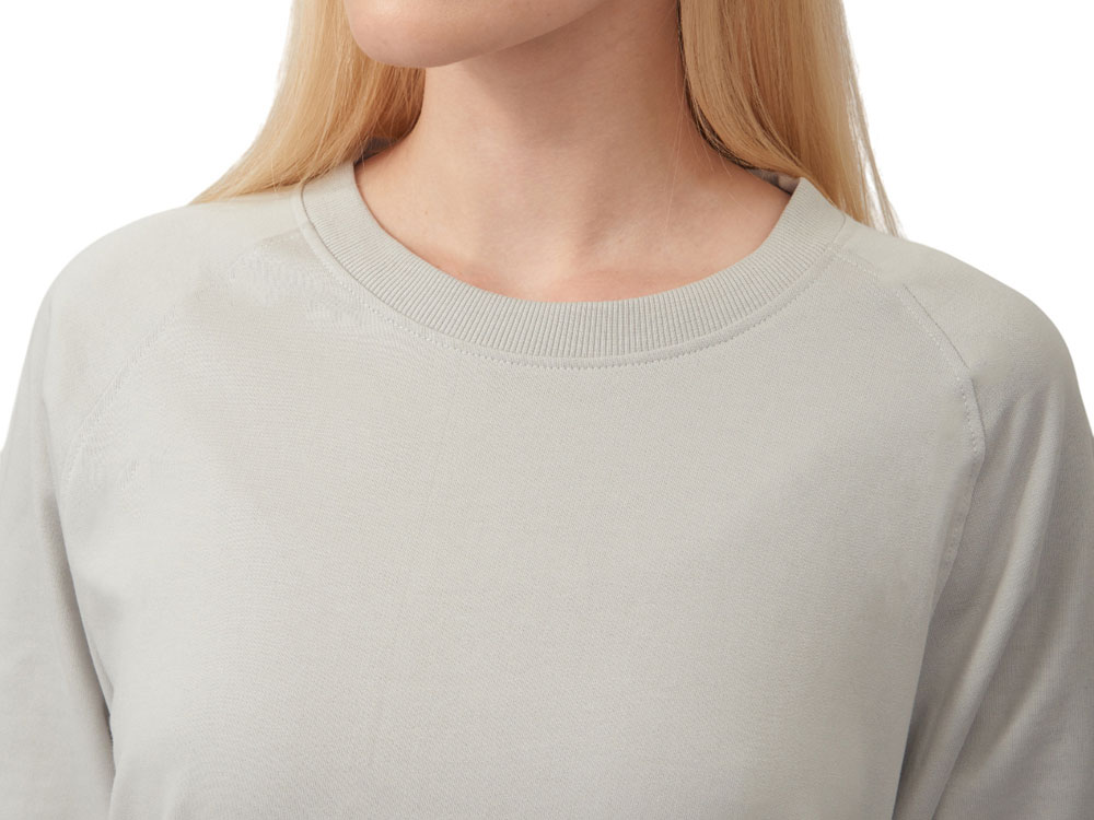 Свитшот с коротким рукавом реглан, жемчужно-серый